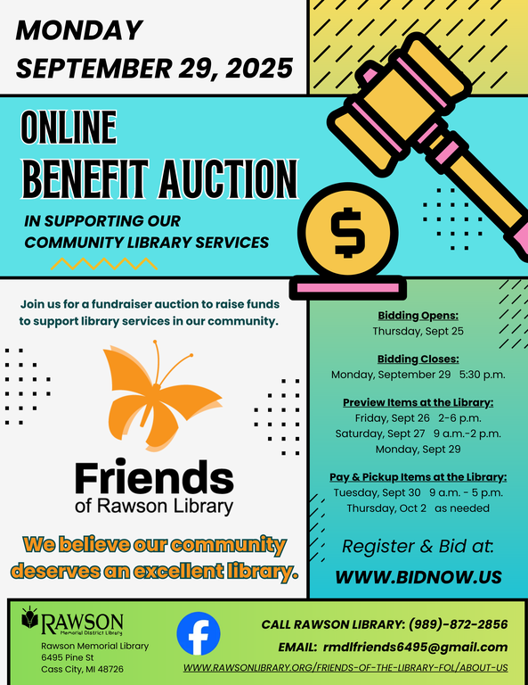 2025 FOL benefit online auction flyer September 29, 2025