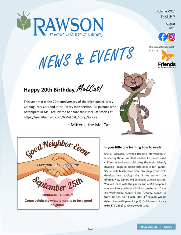 2025 Issue 3 Rawson Memorial Newsletter
